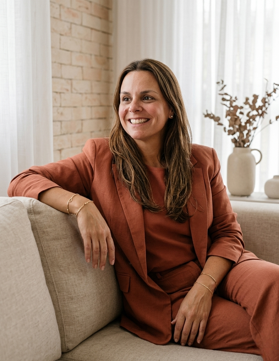 Renata Damasio em um ambiente executivo